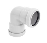 Kayflow Waste - 40mm Push-Fit 90° Knuckle Bend (Double Socket) (1, White)