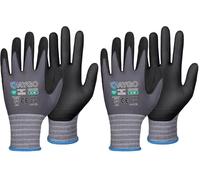 KAYGO 3 Pairs Safety Work Gloves MicroFoam Nitrile Coated, KG18N,Seamless Knit Nylon Glove with Black Micro-Foam Nitrile Grip,Ideal for General Purpose,Automotive,Home Improvement (Pack of 2)