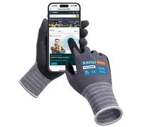KAYGO 3 Pairs Safety Work Gloves MicroFoam Nitrile Coated Touchscreen, KG18NBE, Working Gloves with Oil Resistant Grip on Palm, for Men Women, Ideal for General Purpose Automotive (X-Large, Grey)