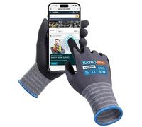KAYGO 3 Pairs Safety Work Gloves MicroFoam Nitrile Coated Touchscreen, KG18NBE, Working Gloves with Oil Resistant Grip on Palm, for Men Women, Ideal for General Purpose Automotive (Medium, Grey)