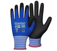 KAYGO Safety Work Gloves MicroFoam Nitrile Coated 12 Pairs, KG18N, Seamless Knit Nylon Glove with Abrasion and Oil Resistant Grip, Ideal for General Purpose, Automotive, DIY (Small, Blue)