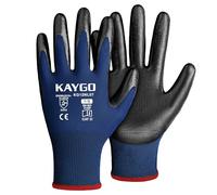 KAYGO Safety Work Gloves Nitrile Coated, Good Grip and Dexterity, KG12NL