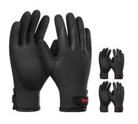 KAYGO Waterproof Thermal Work Gloves 3 Pairs, Double Latex Coated, Good Grip and Dexterity, Insulated Liner Warm for Freezer Storage Cold Weather Winter Outdoor Jobs, KG145W (Full Black, X-Large)