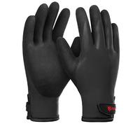 KAYGO Waterproof Thermal Work Gloves, Double Latex Coated, Good Grip and Dexterity, Insulated Liner Warm for Freezer Storage Cold Weather Fishing Winter Outdoor Jobs, KG145W (Full Black, Medium)