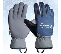 KAYGO Waterproof Thermal Work Gloves for Men Women, Insulated Fleece Liner, Winter Warm Work Gloves for Cold Weather Snow Outdoor Activities Freezer Storage (Navy Blue, Medium, Size 8)