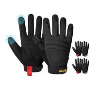 KAYGO Work Gloves For Men, KG125M Touch Screen Mechanics Gloves for All Purpose, Excellent Grip Heavy Duty High Dexterity, Ideal for Construction Automotive DIY Gardening (All Black, XL, Pack of 3)