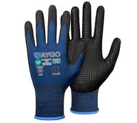 KAYGO Work Gloves MicroFoam Nitrile Coated KG19NB, Seamless Knit Nylon Safety Work Gloves with Micro Dots on palm, Ideal for General Purpose,Automotive,Home Improvement,Painting(3, M)