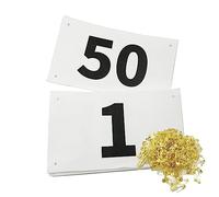 Kayiete 1-50 Running Race Bibs Large Numbers with Safety Pins for Marathon Race Events- Tyvek Tearproof Waterproof