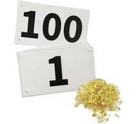 Kayiete Running Race Bibs Large Numbers with Safety Pins for Marathon Race Events- Tyvek Tearproof Waterproof (1-100)