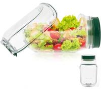 KAYIN Salad Pod Container,On the Go Salad Jar with Side Opening and Leak Proof Sauce Dressing Case,Fresh Salads Storage for Lunch, Fruit
