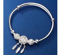 KAYISI Cuff Bangle Chain Bracelets,Sterling Silver Bracelet Unique Dream Catcher Friendship Bracelet Cuff Bangle Jewellery Gifts
