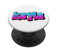 Kayla Graffiti Personalized Name Blue Pink Women Girls PopSockets Adhesive PopGrip