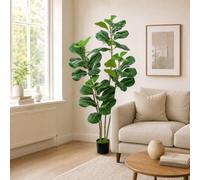 KAYLEEFOLR 6FT180CM Artificial Fiddle Leaf Fig Tree,Faux Ficus Lyrata Plant | Realistic Large Green Leaves, Potted Indoor Tree for Living Room, Bedroom & Office Decor