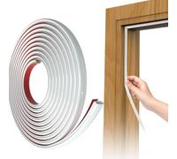 KAYLEINSTER 6M White D-Shape Rubber Door Draught Excluder Strip