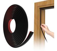 KAYLEINSTER 8M Black D-Shape Rubber Door Draught Excluder Strip