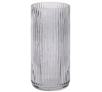 KAYLETIN Ribbed Glass Vase, Black Glass Vase for Flowers, Flower Vases for Bouquet, Modern Ribbed Vases for Living Room, Bedroom, Dining Table, Office, Wedding, 20CM