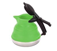 KAYLRE Kettle Portable Stainless Steel Silicone Collapsible Folding Water Kettle Outdoor Camping Travelling Hiking 1.5L Folding Tea Kettle Kettles Electric (Size : Green)