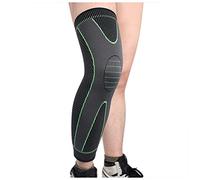 KAYLRE Knee pads Anti-Slip Lengthen Knee Pad Long Leg Sleeve Bandage Compression Knee Brace Sports Warmth Leg Support Elastic Knee Protector Knee elbow pads (Color : 1PC green 1, Size : L)