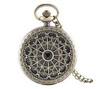 KAYLRE Pocket Watch Antique Spider Web Hollow Black/Bronze Quartz Pocket Watch Steampunk Pendant Necklace Chain Gifts for Men Women Mens Pocket Watch (Size : Bronze)
