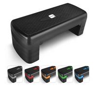 KAYMAN 1 Exercise Steps - Adjustable 4-Level Fitness Stepper for Home & Gym, Ideal for Aerobics, Cardio, Weights, Yoga, DVD Workout - Black (115kg Max Capacity)