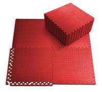 Kayman 20 Pack Gym Floor Nonslip Mats, EVA Foam Exercise Tiles (60 X 60cm) in Red | Size: 60 X 60 cm Kayman Red 60 X 60 cm