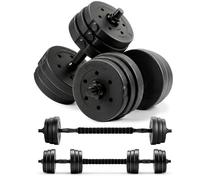 Kayman Adjustable Dumbbell & Barbell Set 12kg/20kg - Home Gym 2-in-1 Free Weights with Connector Bar, Strength Training Dumbbells for Men & Women, Fast Assembly Weight Set for Full Body Workout