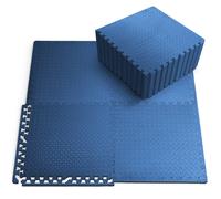 Kayman 4 Pack Gym Floor Nonslip Mats, EVA Foam Exercise Tiles (60 X 60cm) in Blue | Size: 60 X 60 cm Kayman Blue 60 X 60 cm