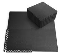 Kayman 48 Pack Gym Floor Nonslip Mats, EVA Foam Exercise Tiles (60 X 60cm) in Black | Size: 60 X 60 cm Kayman Black 60 X 60 cm