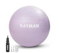 KAYMAN 75cm Exercise Ball Purple - Anti-Burst System, Non-Slip Rings, Durable Material, Easy to Inflate, Ideal for Yoga, Pilates, Fitness, Balance Training, Gym, and Home Workouts.