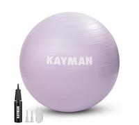 KAYMAN 85cm Exercise Ball Purple - Anti-Burst System, Non-Slip Rings, Durable Material, Easy to Inflate, Ideal for Yoga, Pilates, Fitness, Balance Training, Gym, and Home Workouts.