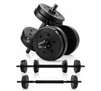Kayman Adjustable Dumbbell & Barbell Set 12kg/20kg - Home Gym 2-in-1 Free Weights with Connector Bar, Strength Training Dumbbells for Men & Women, Fast Assembly Weight Set for Full Body Workout
