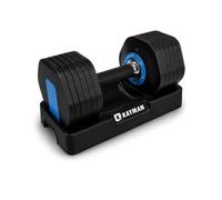 KAYMAN Adjustable Dumbbell, Quick-Dial, 6 Weight Levels, Black/Blue | Up to 12kg each, safety lock, 2kg increments, instant weight change, iron & ABS, non-slip grip, storage cradle, men & women