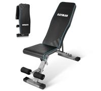 Kayman Adjustable Weight Bench, 6 Back, 4 Seat, 3 Leg Levels, Workout EPE Foam Gym, PU -108x33x42-112cm, Foldable Fitness Bench for Home Gym, Compact Press, Exercises