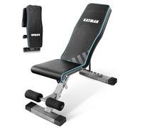 Kayman Adjustable Weight Bench, 6 Back, 4 Seat, 3 Leg Levels, Workout EPE Foam Gym, PU -108x33x42-112cm, Foldable Fitness Bench for Home Gym, Compact Press, Exercises