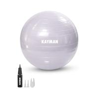 KAYMAN Exercise Ball, Anti-Burst, Non-Slip Rings, Yoga, Pilates & Fitness | Durable PVC, 55-85cm sizes, fast-inflate pump, pregnancy ball, balance training, posture & core strength, gym & home workouts