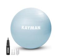 KAYMAN Exercise Ball, Anti-Burst, Non-Slip Rings, Yoga, Pilates & Fitness | Durable PVC, 55-85cm sizes, fast-inflate pump, pregnancy ball, balance training, posture & core strength, gym & home workouts