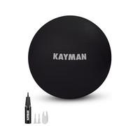 KAYMAN Exercise Ball - Anti-Burst System, Non-Slip Rings, Durable Material, Easy to Inflate, Perfect for Yoga, Pilates, Fitness, Balance Training, Gym, and Home Workouts (Charcoal Storm, 55cm)