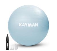 KAYMAN Exercise Ball - Anti-Burst System, Non-Slip Rings, Durable Material, Easy to Inflate, Perfect for Yoga, Pilates, Fitness, Balance Training, Gym, and Home Workouts (Blue, 85cm)