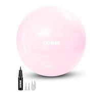 KAYMAN Exercise Ball - Anti-Burst System, Non-Slip Rings, Durable Material, Easy to Inflate, Perfect for Yoga, Pilates, Fitness, Balance Training, Gym, and Home Workouts (Rose Quartz, 85cm)