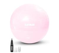 KAYMAN Exercise Ball - Anti-Burst System, Non-Slip Rings, Durable Material, Easy to Inflate, Perfect for Yoga, Pilates, Fitness, Balance Training, Gym, and Home Workouts (Rose Quartz, 65cm)