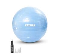 KAYMAN Exercise Ball - Anti-Burst System, Non-Slip Rings, Durable Material, Easy to Inflate, Perfect for Yoga, Pilates, Fitness, Balance Training, Gym, and Home Workouts (Ocean Haze, 55cm)