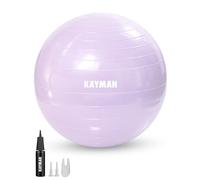 KAYMAN Exercise Ball - Anti-Burst System, Non-Slip Rings, Durable Material, Easy to Inflate, Perfect for Yoga, Pilates, Fitness, Balance Training, Gym, and Home Workouts (Purple, 75cm)