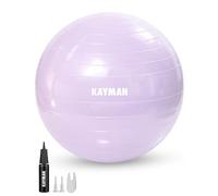 KAYMAN Exercise Ball - Anti-Burst System, Non-Slip Rings, Durable Material, Easy to Inflate, Perfect for Yoga, Pilates, Fitness, Balance Training, Gym, and Home Workouts (Purple, 85cm)