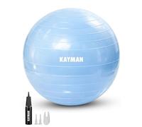 KAYMAN Exercise Ball - Anti-Burst System, Non-Slip Rings, Durable Material, Easy to Inflate, Perfect for Yoga, Pilates, Fitness, Balance Training, Gym, and Home Workouts (Ocean Haze, 85cm)