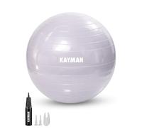 KAYMAN Exercise Ball - Anti-Burst System, Non-Slip Rings, Durable Material, Easy to Inflate, Perfect for Yoga, Pilates, Fitness, Balance Training, Gym, and Home Workouts (Lavender Mist, 65cm)