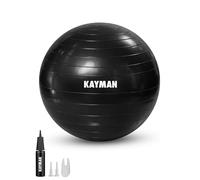 Kayman Exercise Ball Charcoal Strom Anti-Burst System Ideal For Yoga Pilates, Fitness Balance Training Gym And Home Workouts(55Cm)