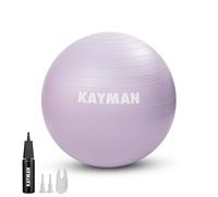 KAYMAN 55cm Exercise Ball Purple - Anti-Burst System, Non-Slip Rings, Durable Material, Easy to Inflate, Perfect for Yoga, Pilates, Fitness, Balance Training, Gym, and Home Workouts.