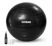 Kayman Exercise Ball (Charcoal Storm) - Anti-Burst System, Non-Slip Rings in Black | Size: 85 cm Kayman Black 85 cm