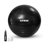 KAYMAN Exercise Ball - Anti-Burst System, Non-Slip Rings, Durable Material, Easy to Inflate, Perfect for Yoga, Pilates, Fitness, Balance Training, Gym, and Home Workouts (Charcoal Storm, 85cm)