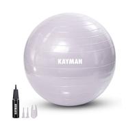 Kayman Exercise Ball (Lavendar Mist) - Anti-Burst System, Non-Slip Rings in Purple Kayman Purple